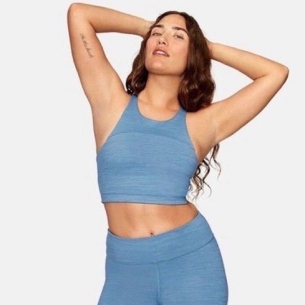 Outdoor Voices Move Free Crop Top Sports Bra M Blue